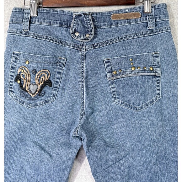 COS Jeans Womens Sz 8 (Fits 30x30)Embellished Embroidered Boot Cut Stretch Denim - Picture 8 of 12